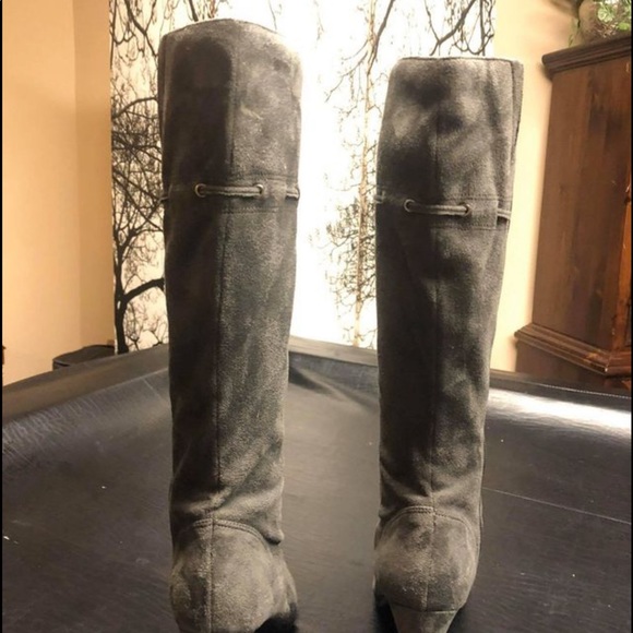 Faux Suede Grey Boots - Picture 2 of 4